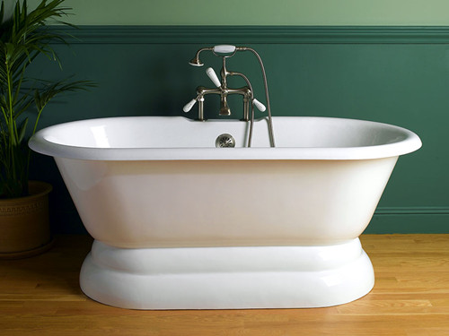 Cast Iron Dual Tub on Beveled Plinth