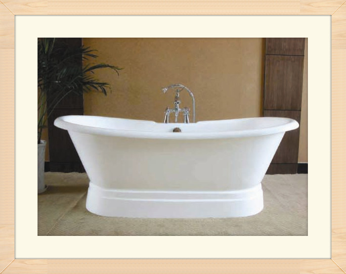 Cast Iron Double Slipper Tub on Plinth